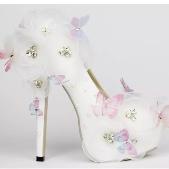 purple butterfly heels